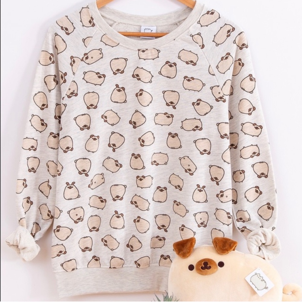Pusheen Pug Crewneck Sweatshirt Kawaii!